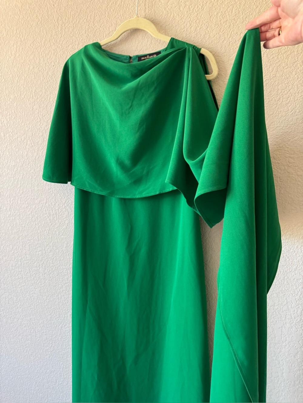 Rich Radi Q’s Emerald Shawl-Tie Evening Gown NWT - Picture 8 of 16